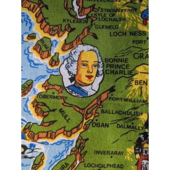 Scotland Pictorial Map Scotch Whisky Kitchen Dish Tea Towel Cotton Made In UK - Picture 13 of 16